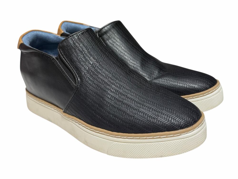 Dr Scholls Womens 6.5 Black Slip On Sneakers Herringbone Comfort Casual Shoes